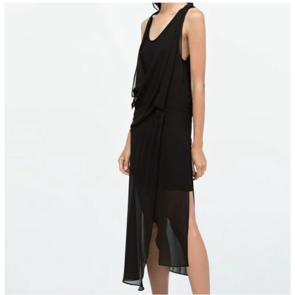 Zara Asymmetrical Midi Dress - Picture 1 of 5